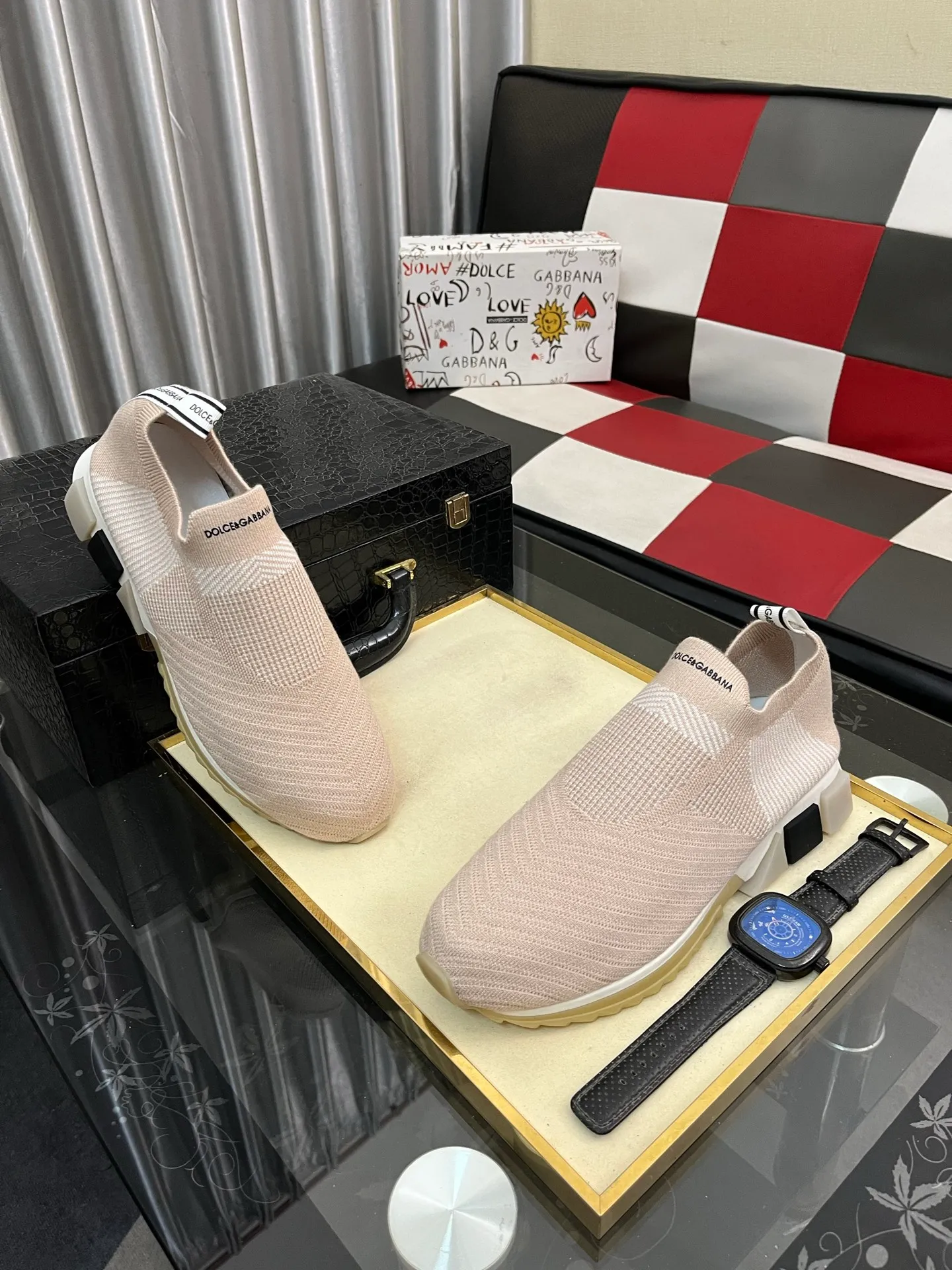 Men's men's shoes💰340⌚️⌚️【DG～】men's casual shoes 2022z cabinet simultaneous sale 🔶🔷🔜The upper is made of cowhide spliced fabric ➕Mesh lining, which is comfortable and breathable. The sole is: the original comfortable and wear-resistant outsole, ⚠️The real thing📱Photographed🎬The real thing is better📢📢📢Size: 35-46
